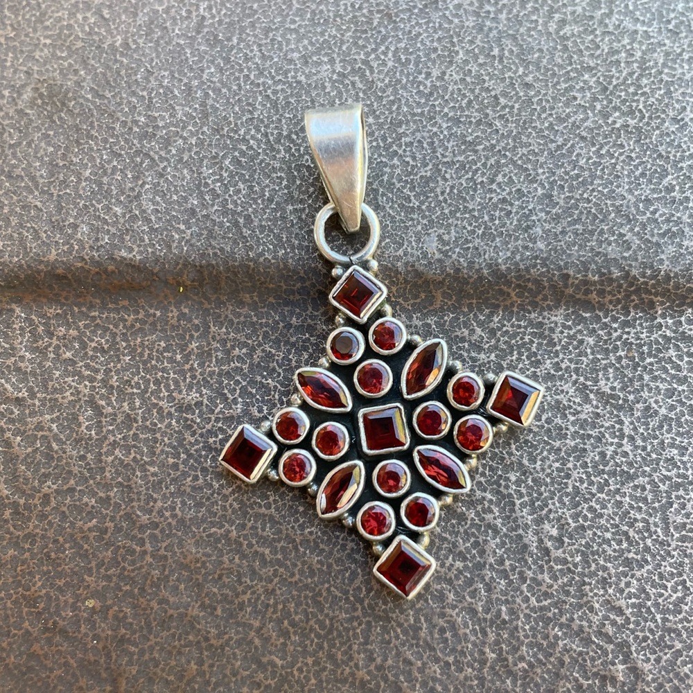 Stunning Multiple Cut Garnet Solid 925 Sterling S… - image 8